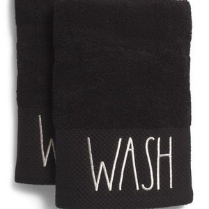 2 wash Rae Dunn hand towels